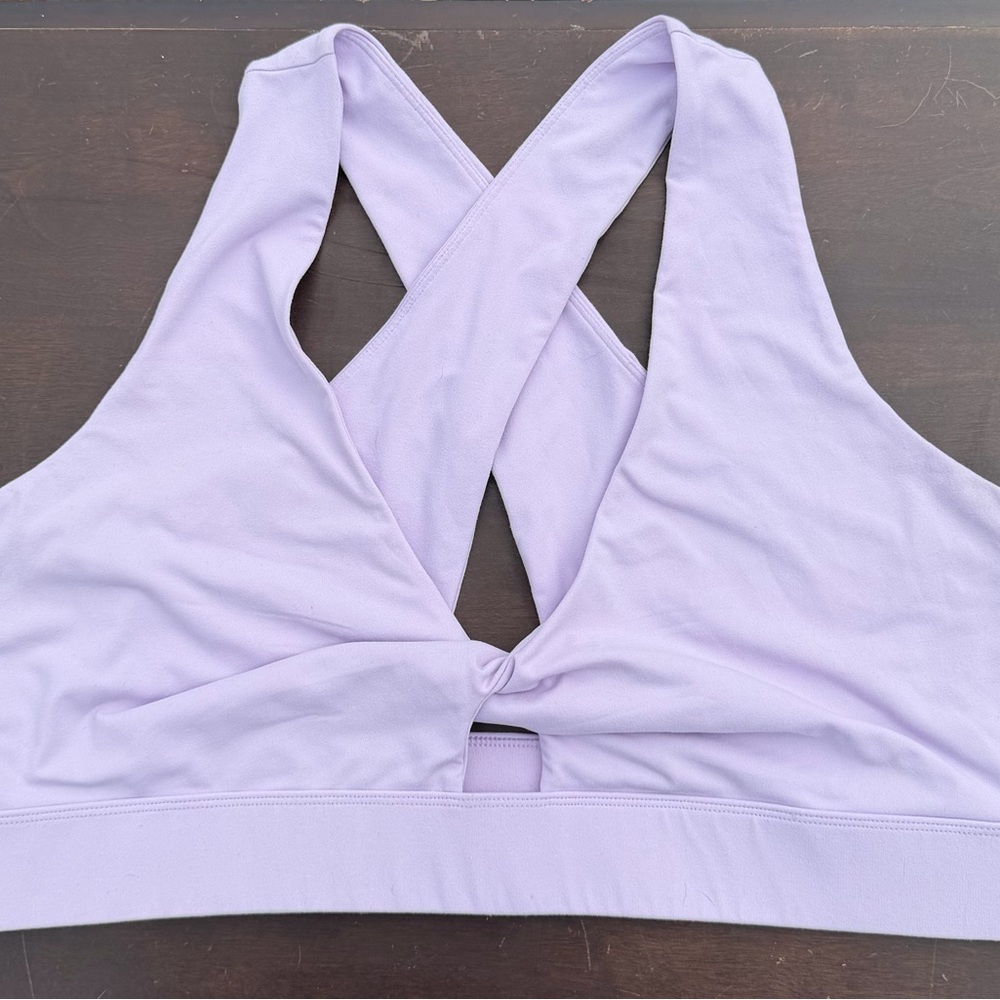 Fabletics Lavender Crisscross Back Sports Bra 2XL